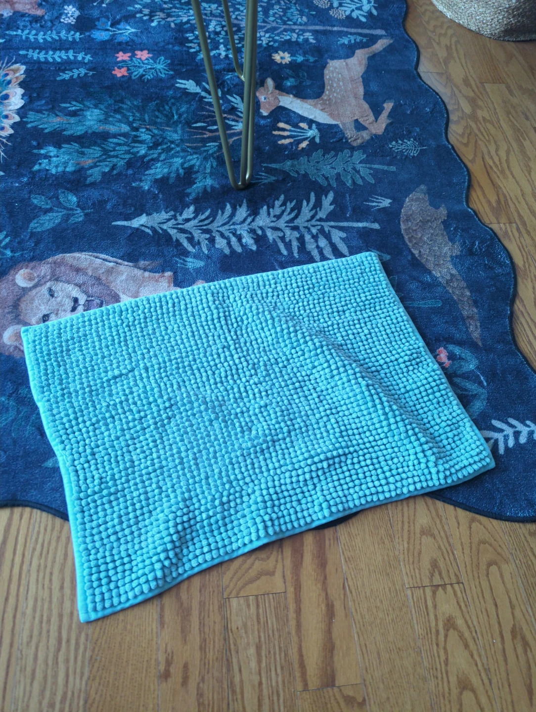 Teal Shag Bath Mat