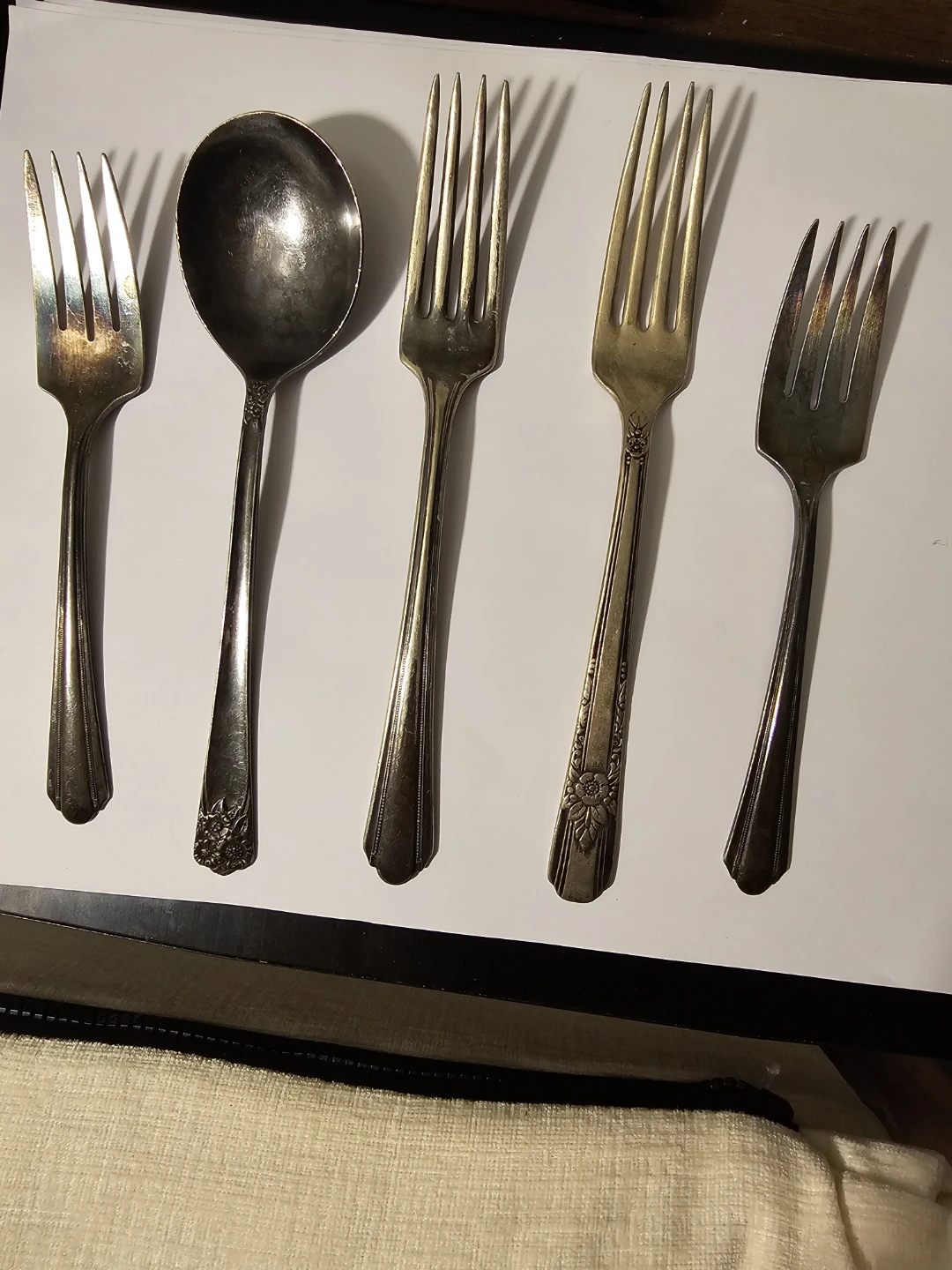 Set of 5 Vintage Silverware Forks and Spoon