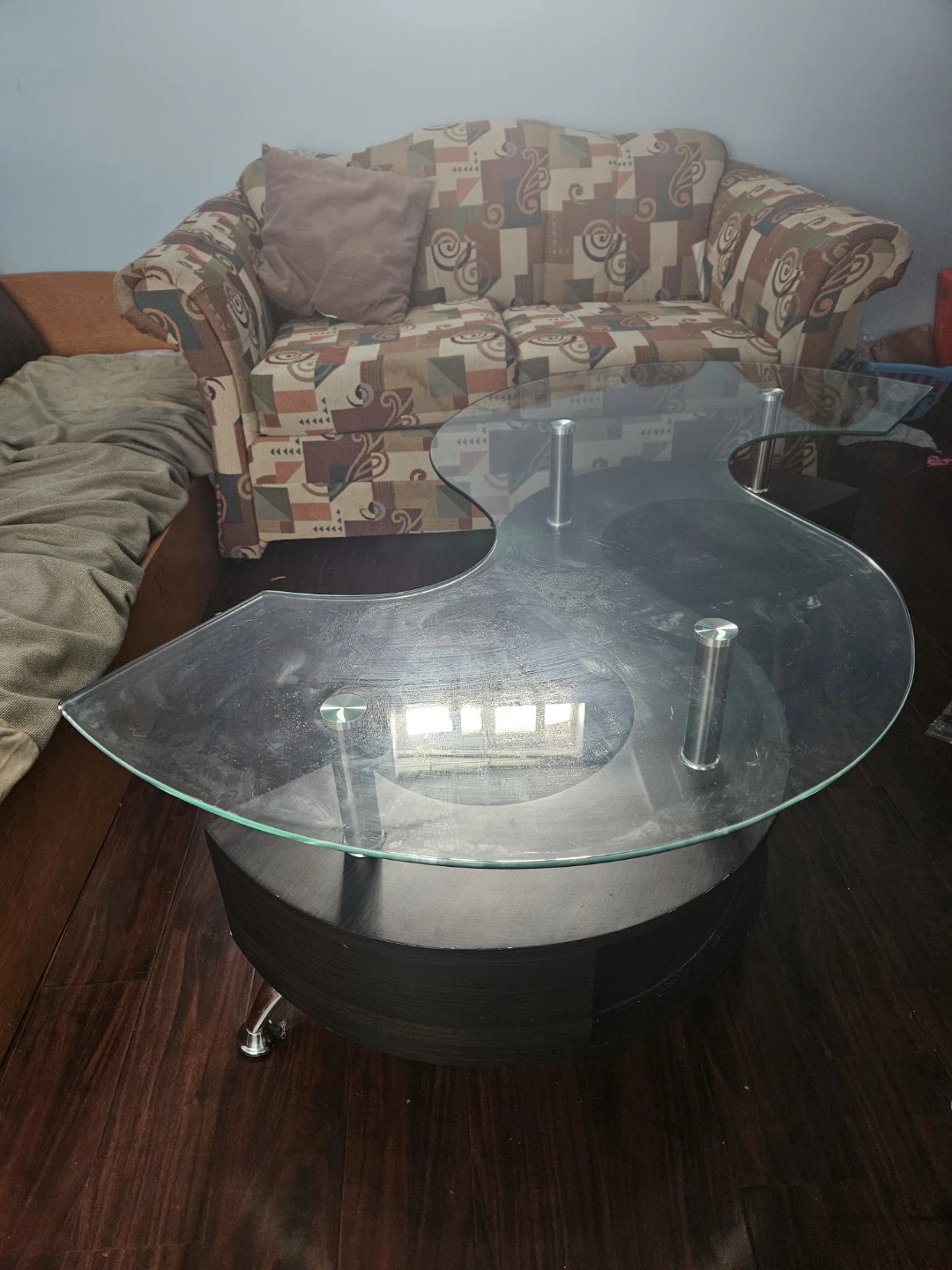 Glass and Wood Coffee Table - photo 2
