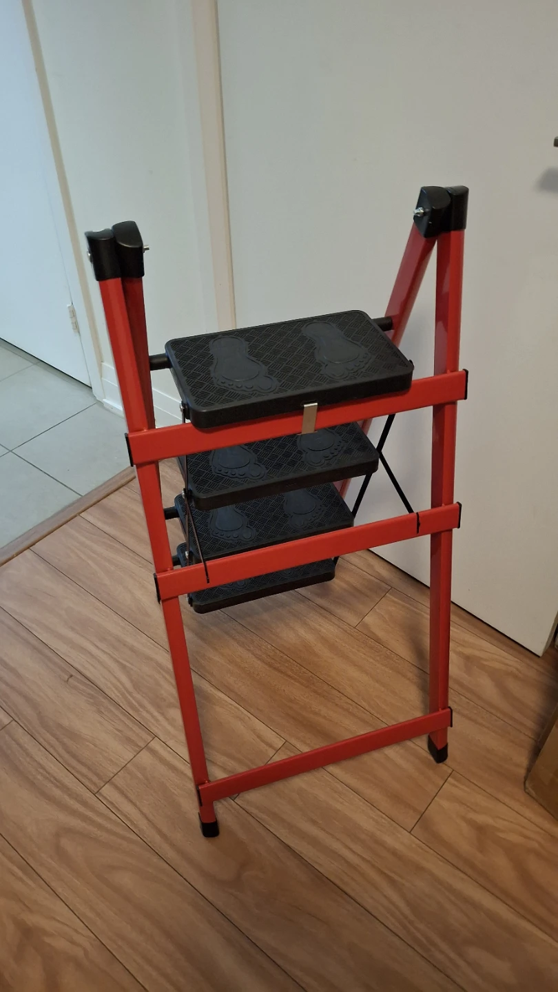 Red 4-Step Folding Step Stool Ladder - photo 3