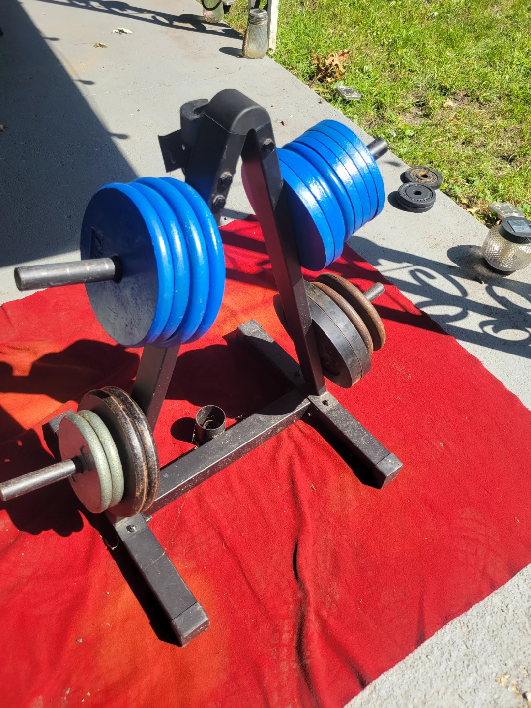 1"HOLE RACK AND PLATES 132LBs TOTAL
