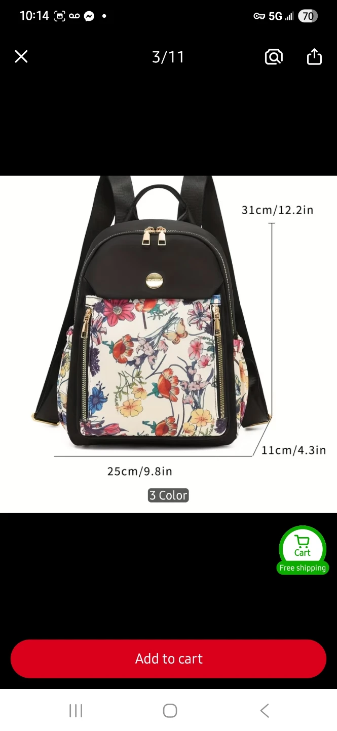 Black Floral Backpack - photo 2
