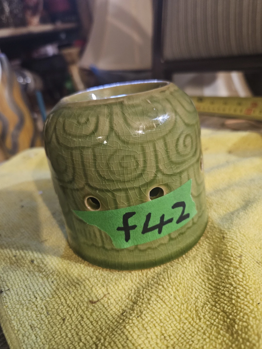 Green Ceramic Turtle Oil Burner - photo 4
