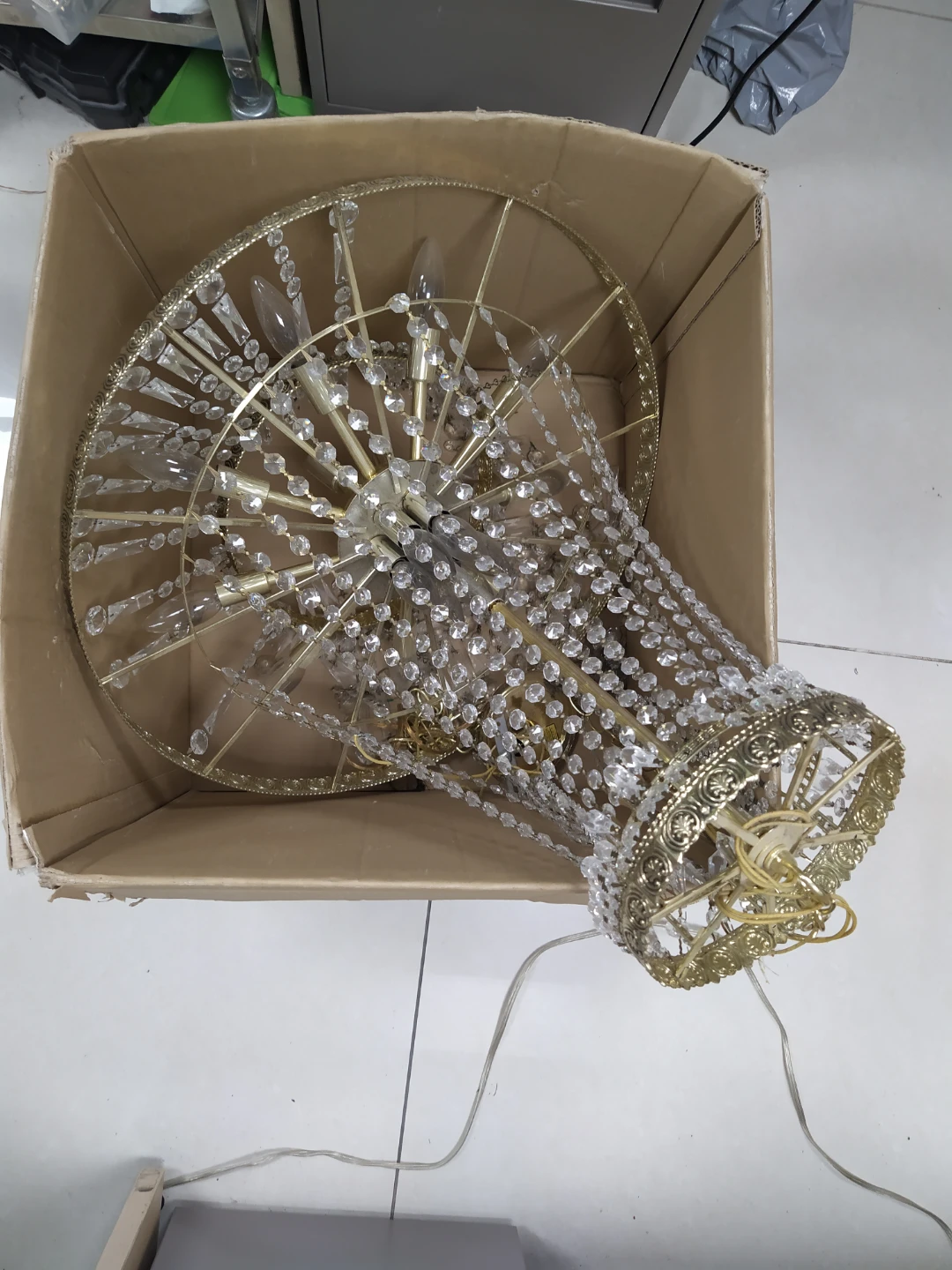 Gold Chandelier with Crystal Accents