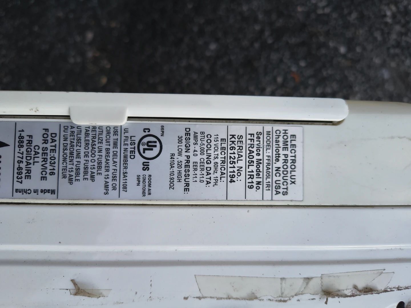 Frigidaire air conditioner 5000 btu - photo 3