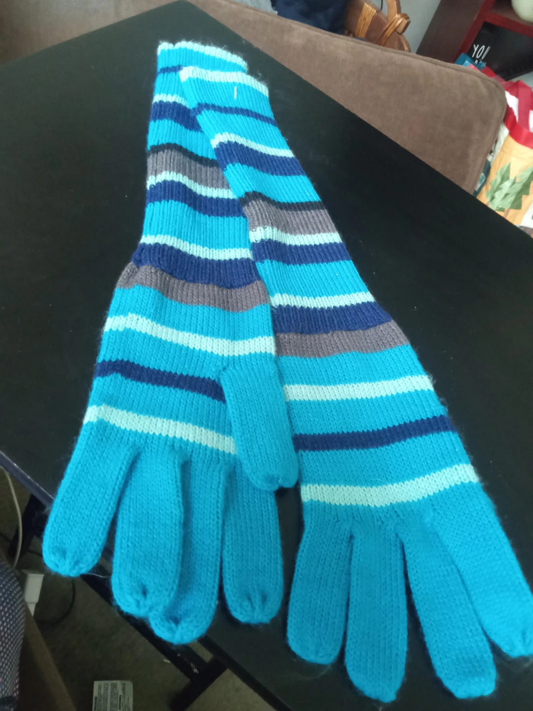 Striped Knit Gloves