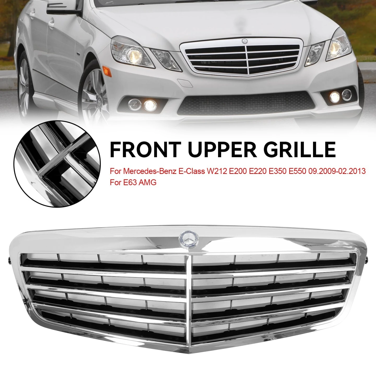 Front Upper Grille for Mercedes-Benz E-Class W212 2009-2013