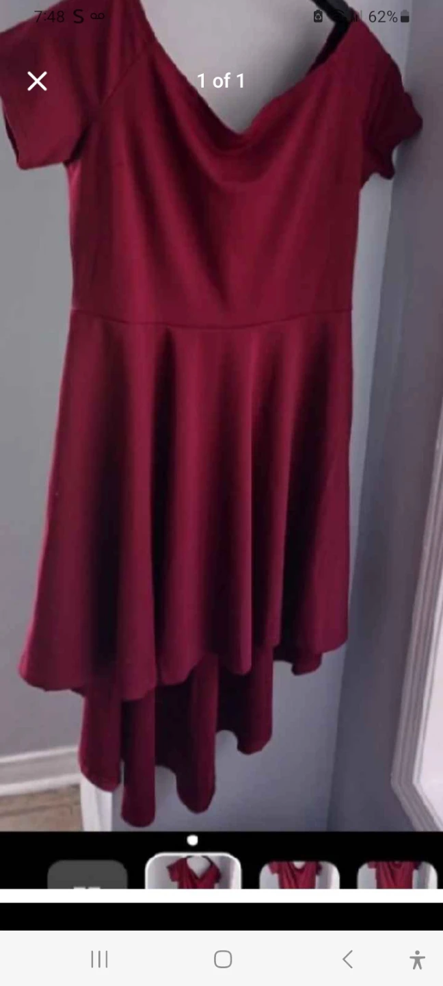 Maroon high-low dress