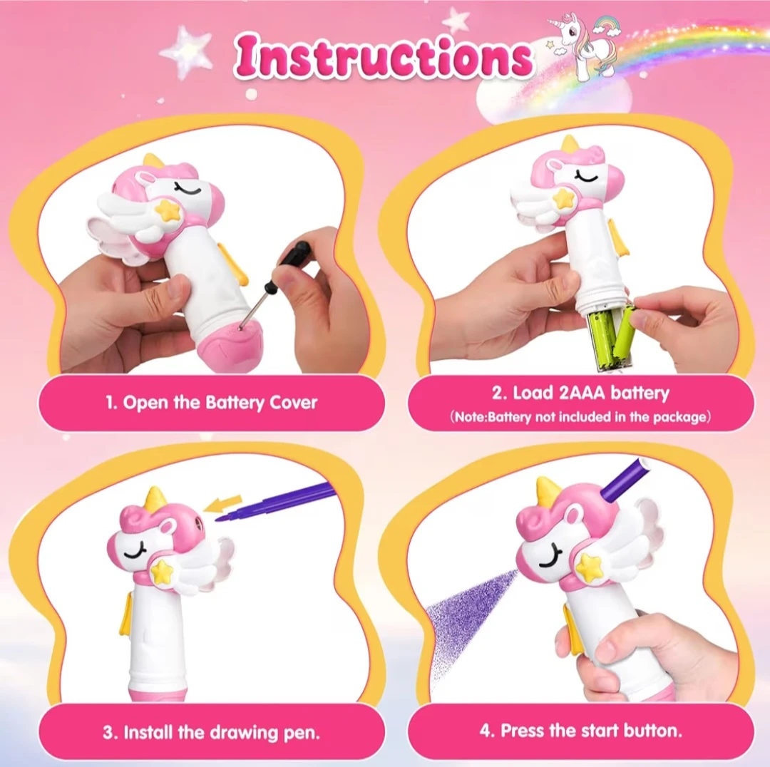 Unicorn Toys for Girls Airbrush Kit - photo 5