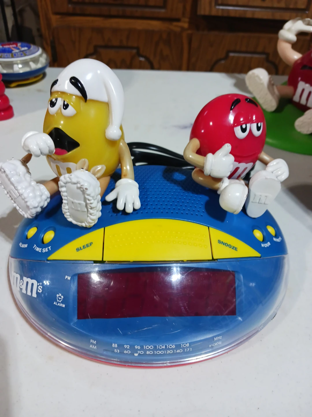 M&M's Alarm Clock with Red and Yellow Characters