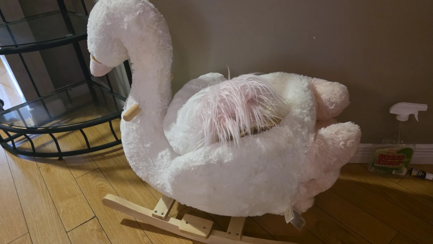 Plush Rocking Swan with Crown