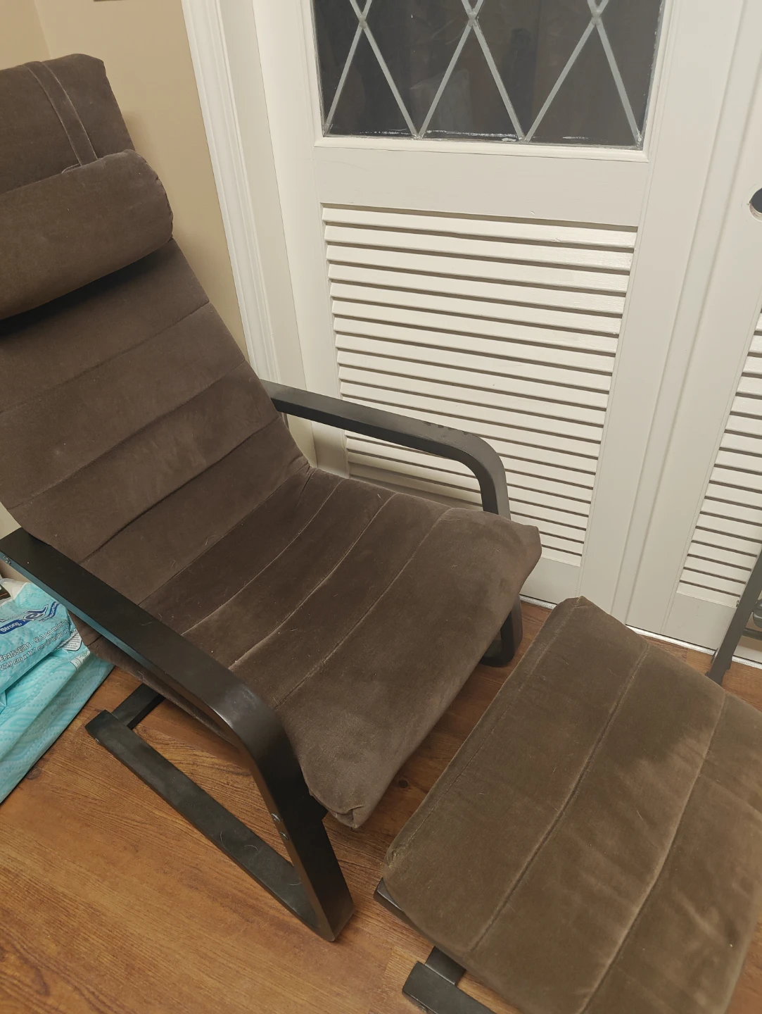 Brown Lounge Chair with Ottoman