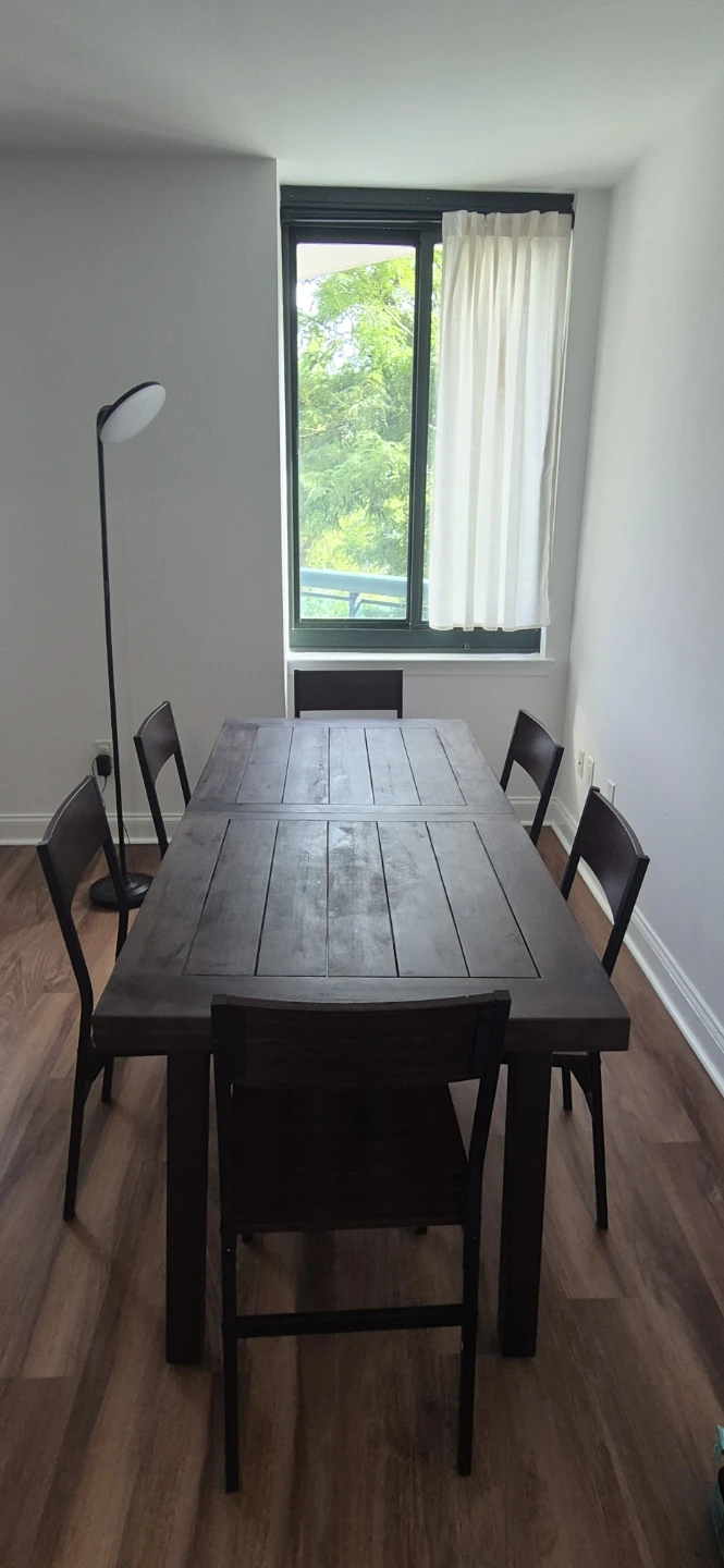 Dark Wood Dining Table with Chairs