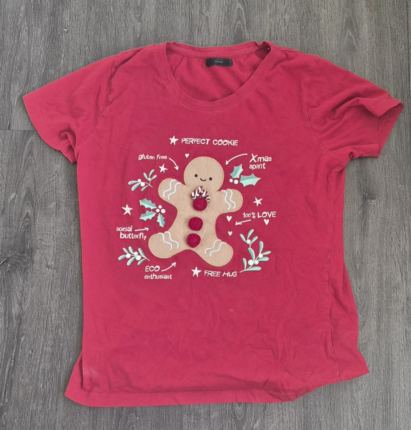Red Christmas Gingerbread Man T-Shirt