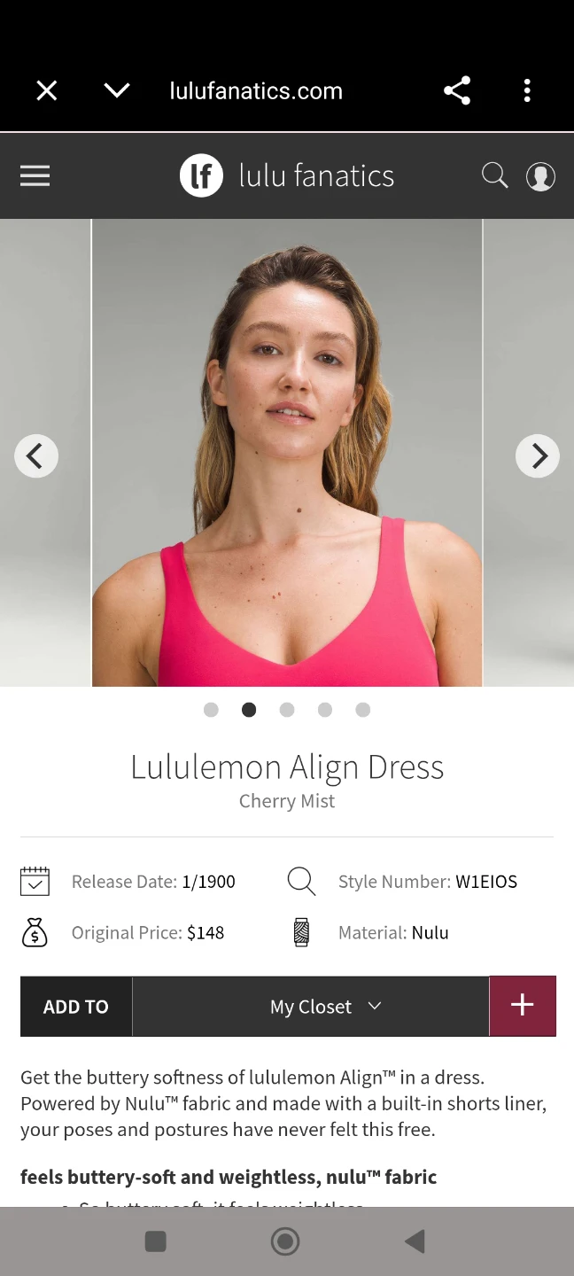 Lululemon Align Dress Cherry Mist - photo 5