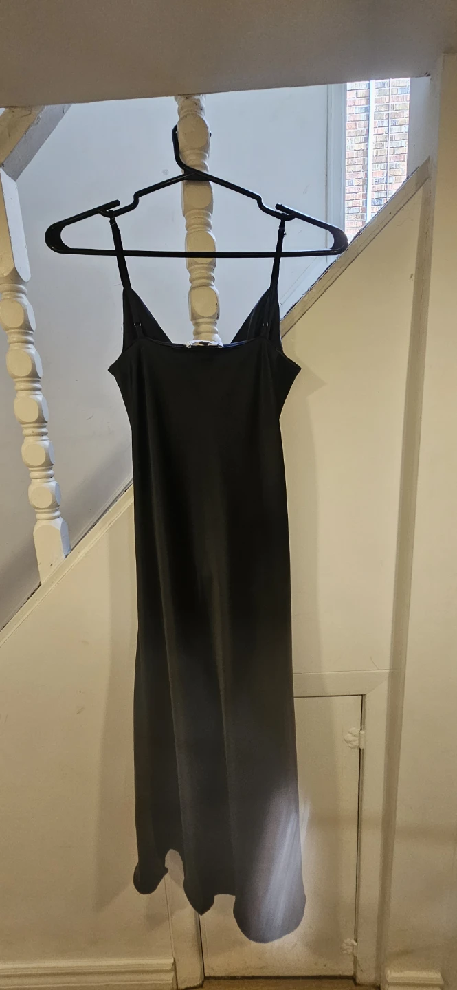 Black Satin Slip Dress - photo 2