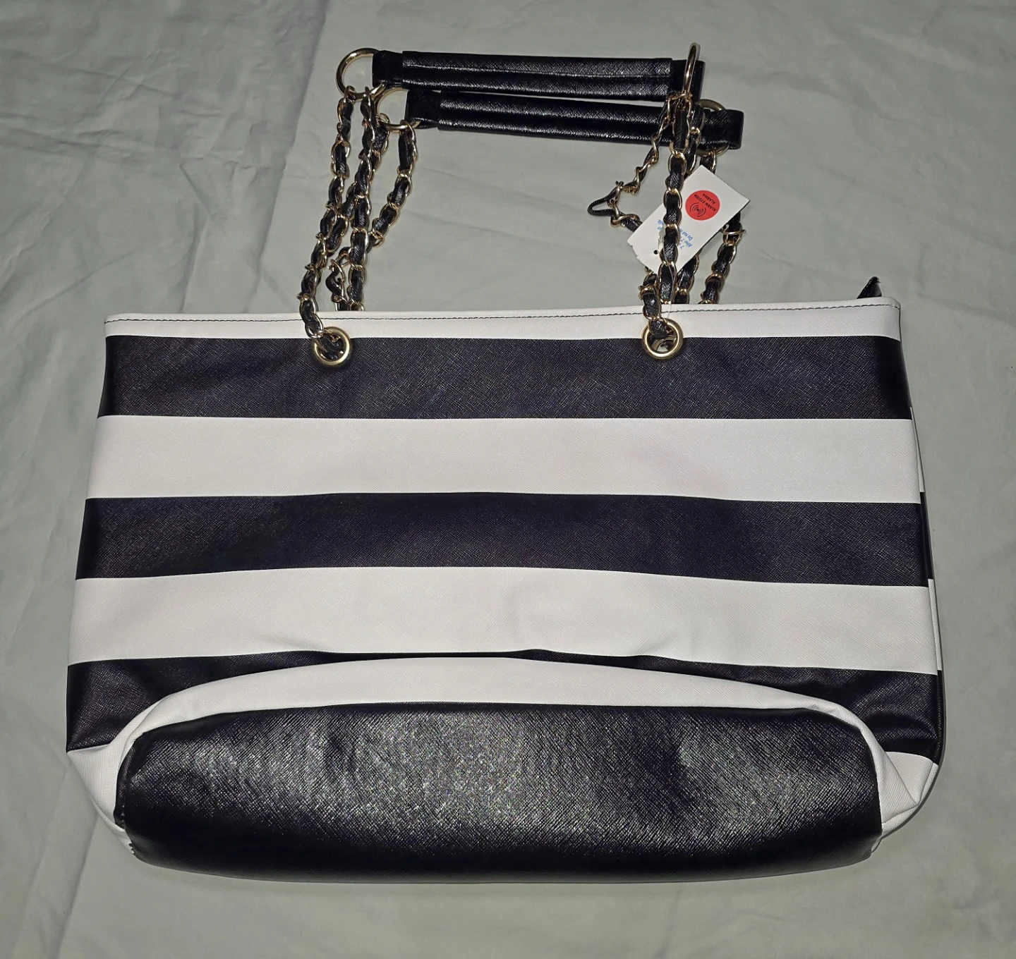 Black and White Striped Tote Bag - photo 2