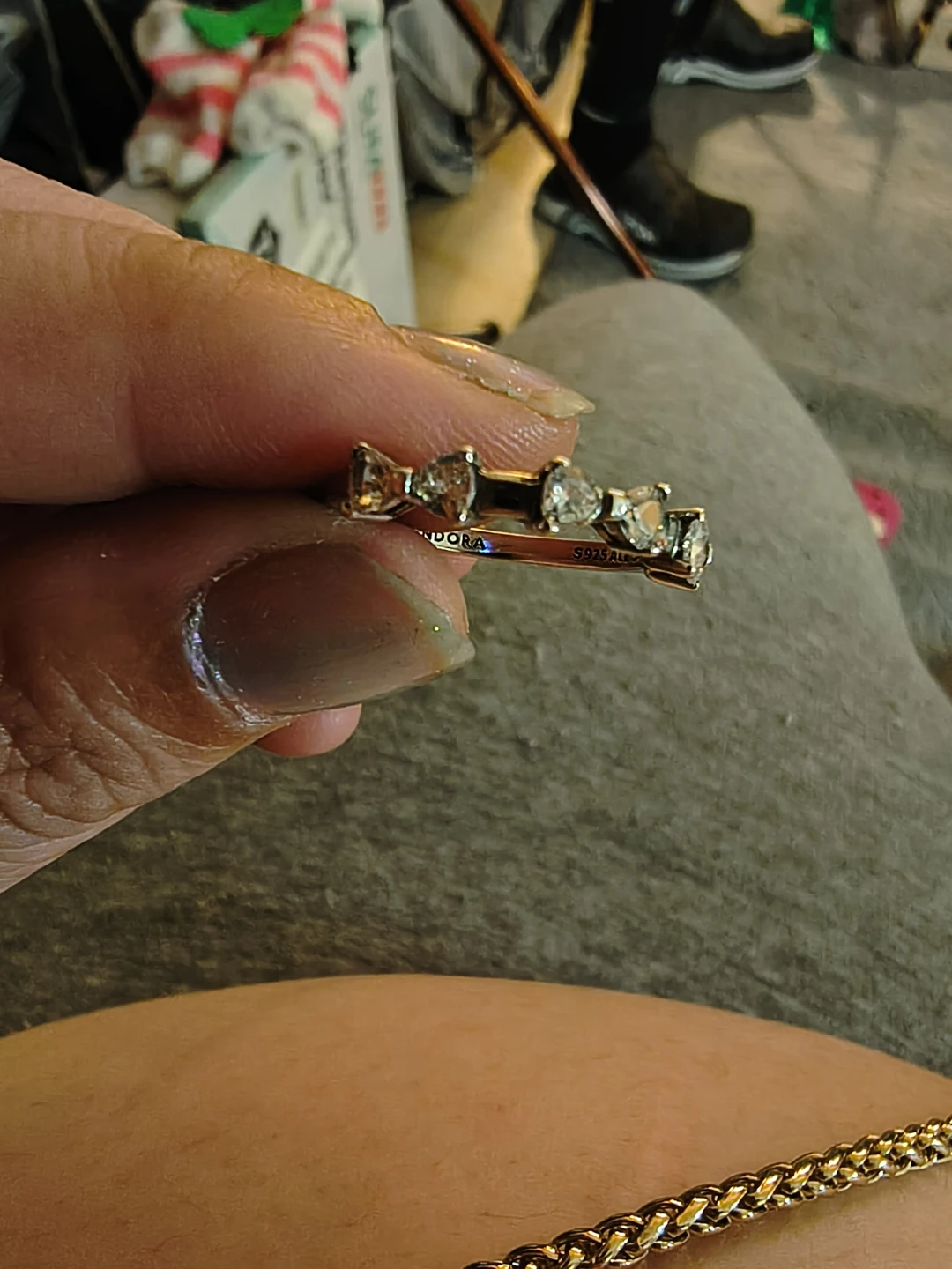 Pandora Bow Station Ring Sterling Silver