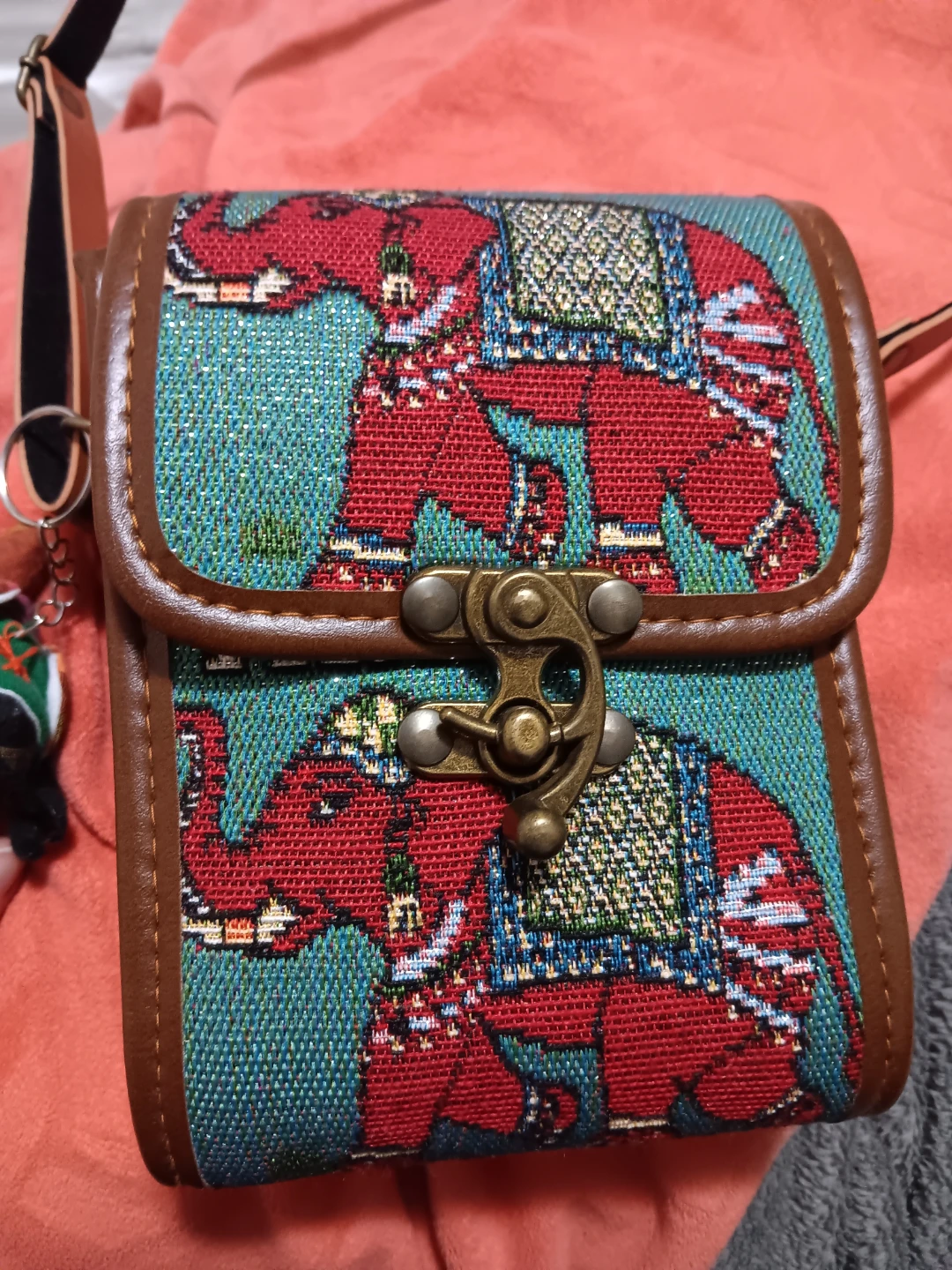 Crossbody Bag with Elephant Design