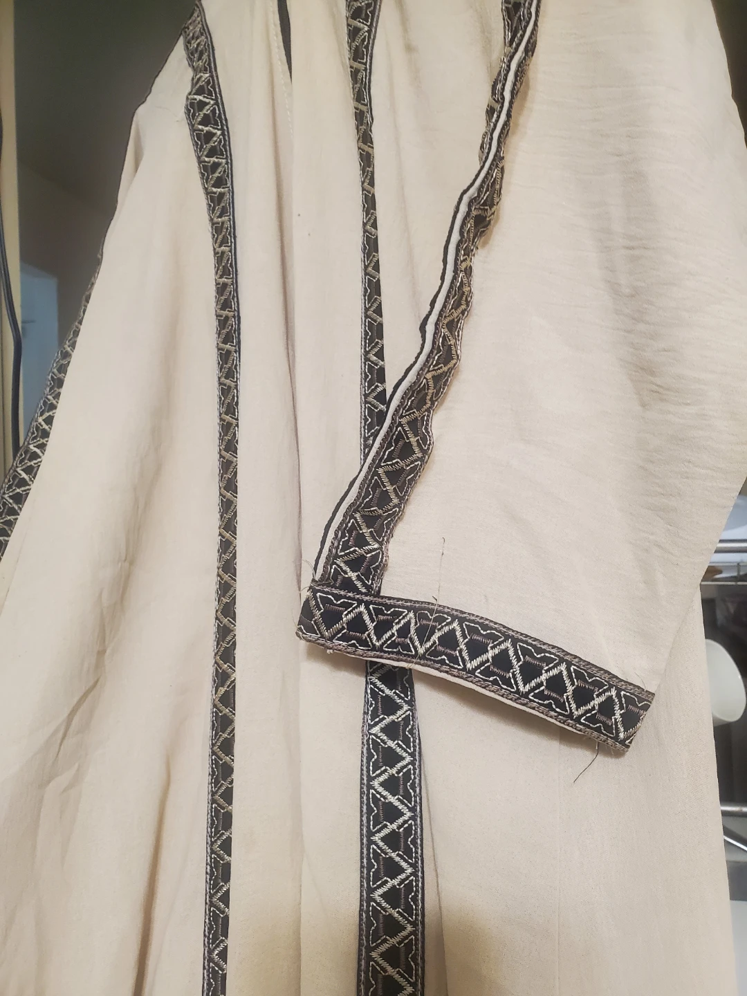 Beige Kaftan with Black and White Trim - photo 2