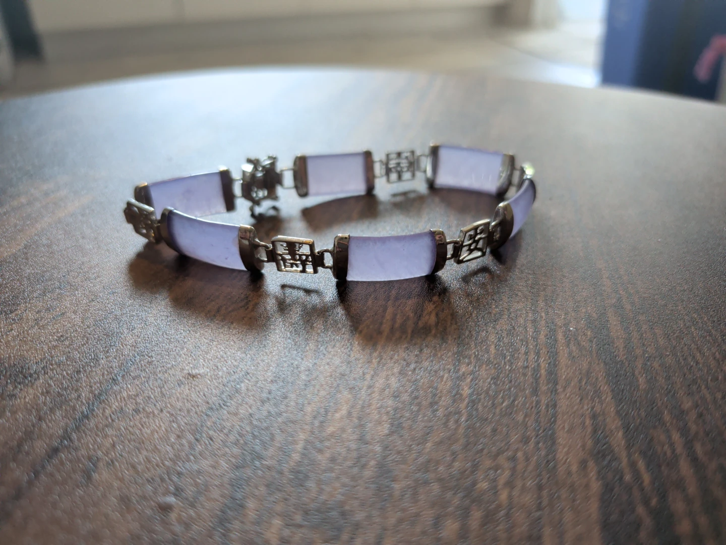 Vintage Jadeite & Sterling Silver Bracelet