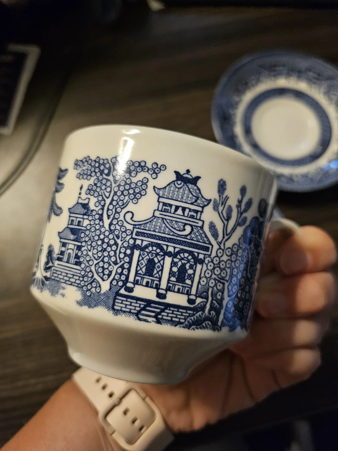 Blue Willow Teacup and Saucer Set