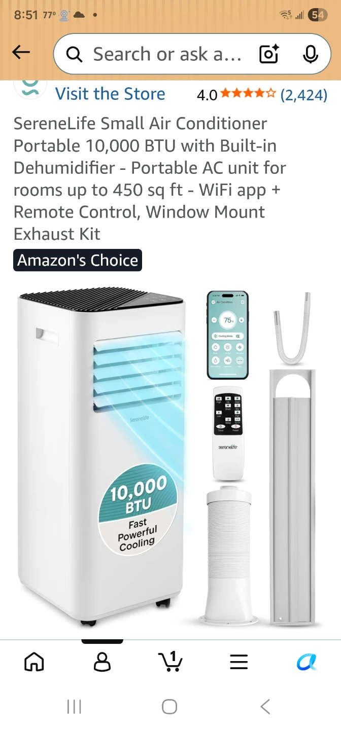 SereneLife Portable Air Conditioner