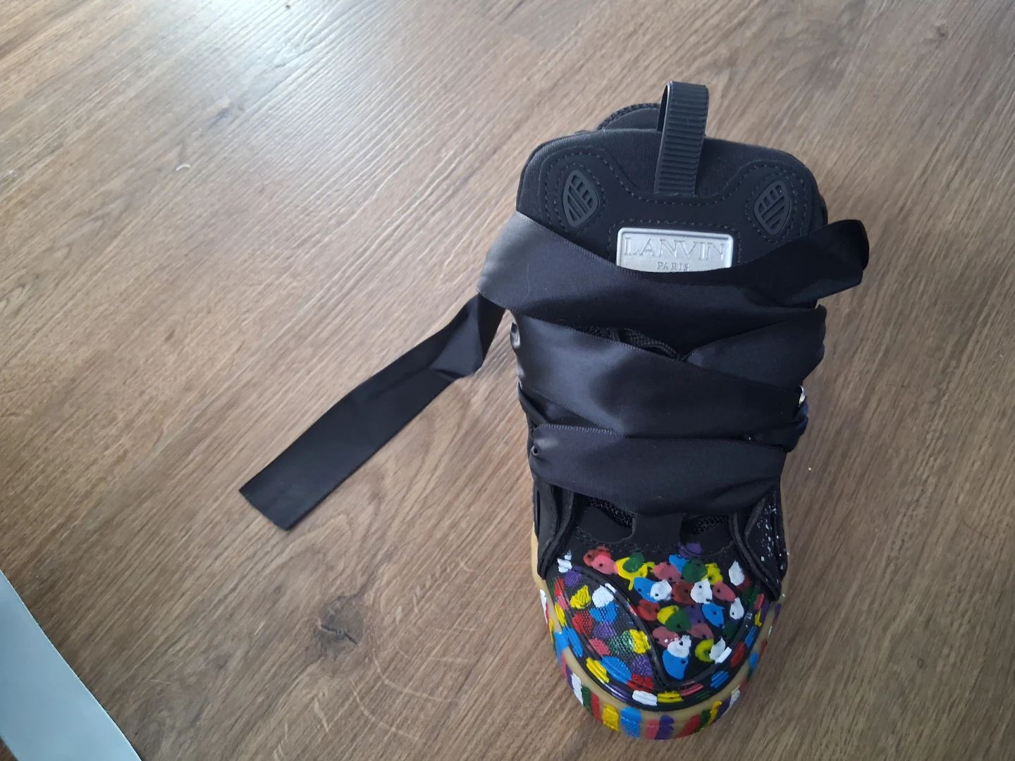 Lanvin Paris Black Sneakers with Colorful Accents - photo 5