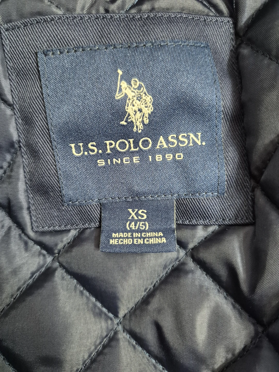 U.S. Polo Assn. Navy and Cream Varsity Jacket Size XS 4/5 - photo 2