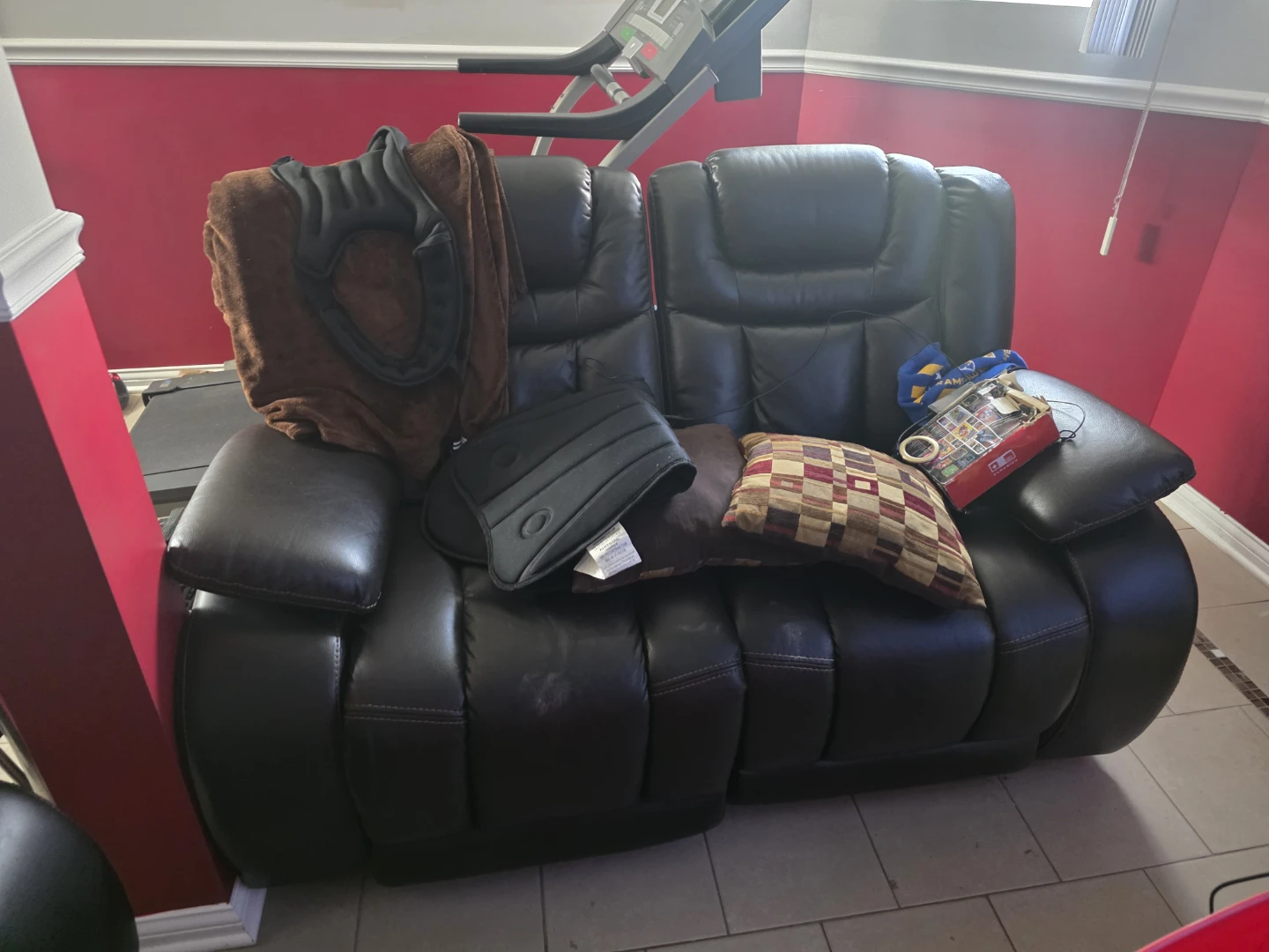 Dark Brown Leather 3-Seater Reclining Sofa - photo 2