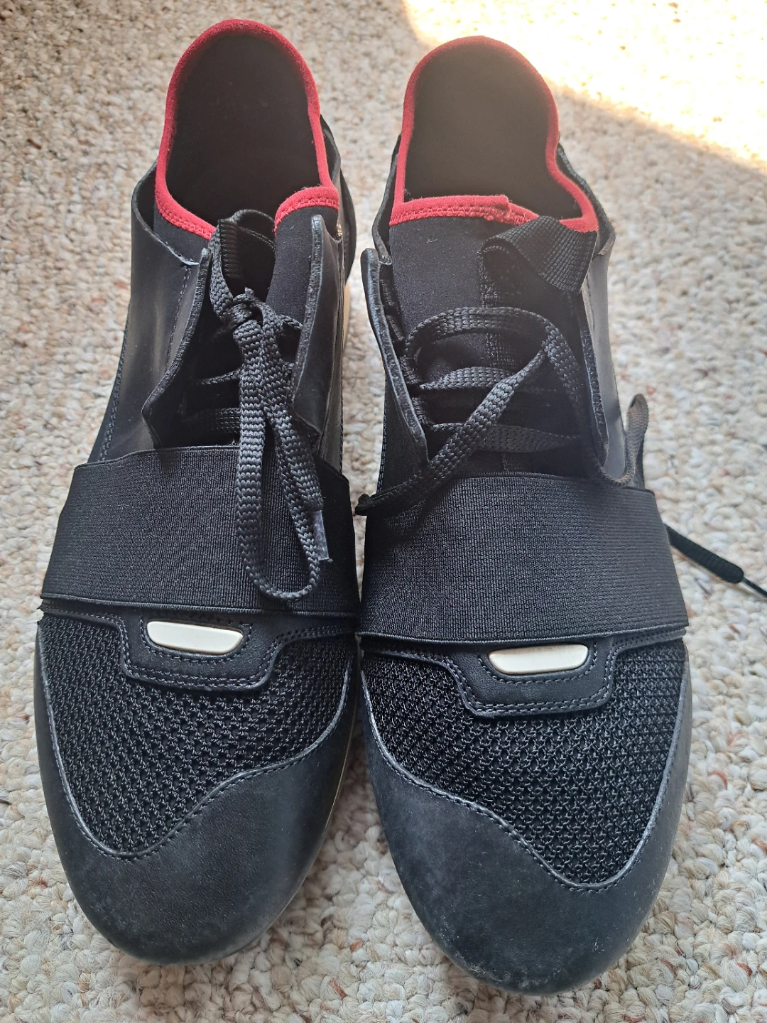 Balenciaga Black Sneakers with Red Trim