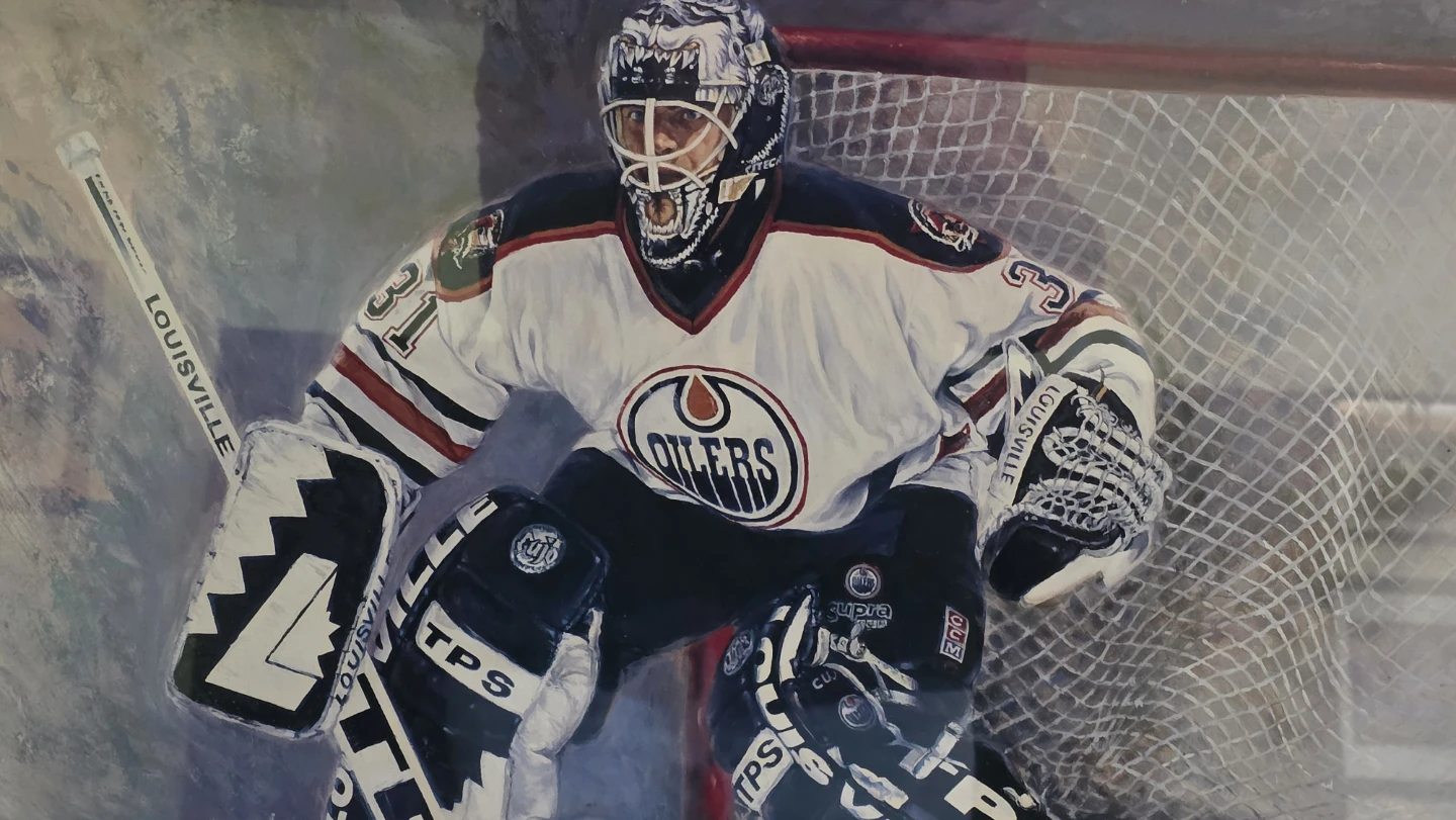 Edmonton Oilers Goalie "In The Zone" Art Print by Tag Kim - photo 3