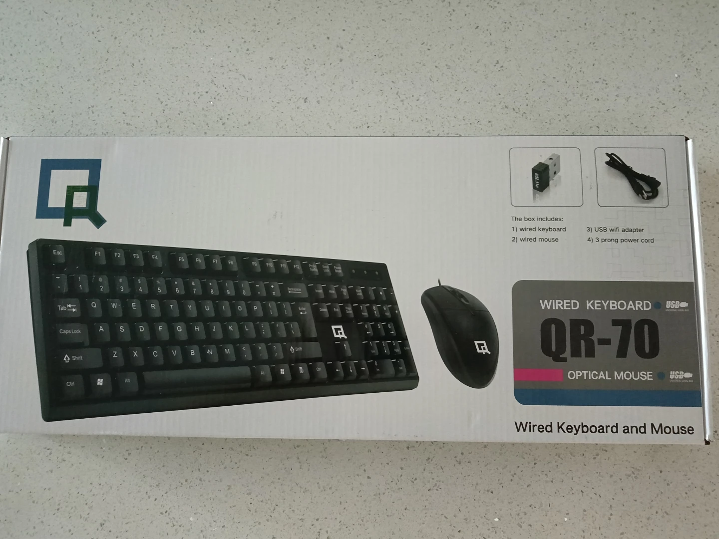 BNIB Wired Keyboard, Mouse, and Wifi Adaptor