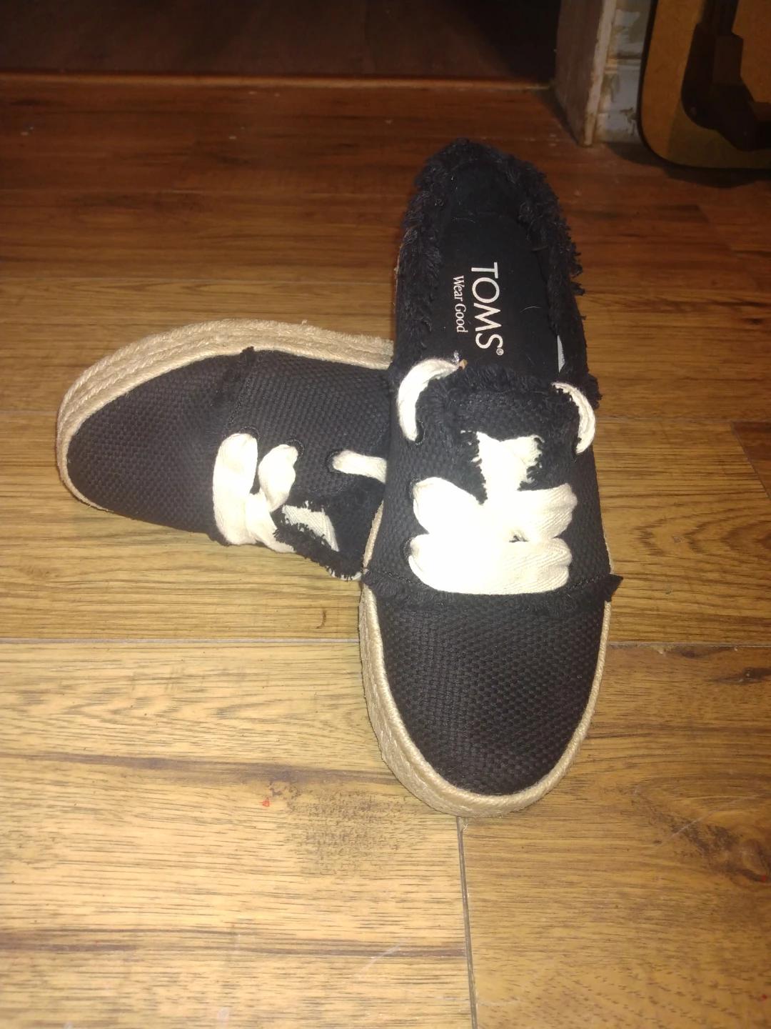 TOMS Black Espadrille Flats