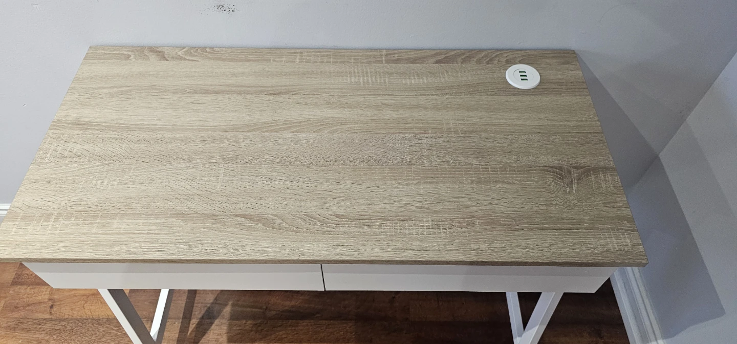 Light Oak Desk with Built-in USB Hub - photo 2