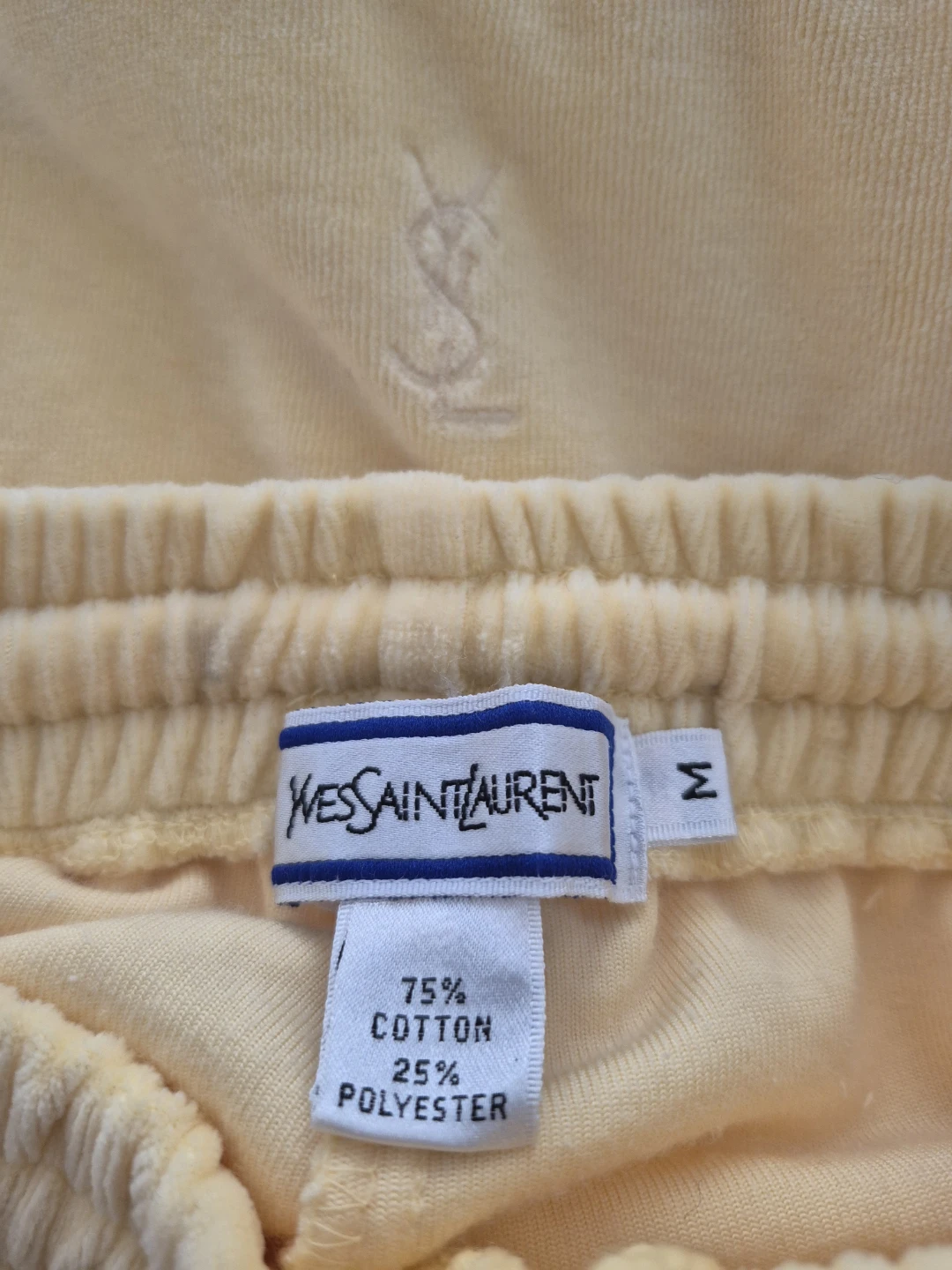 Yves Saint Laurent Yellow Velour Sweatshirt and Joggers Set - photo 4