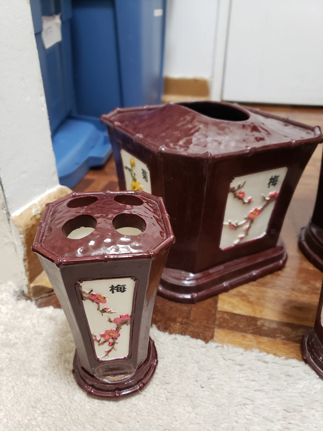 6-Piece Chinese Floral Bathroom Accessory Set - photo 2
