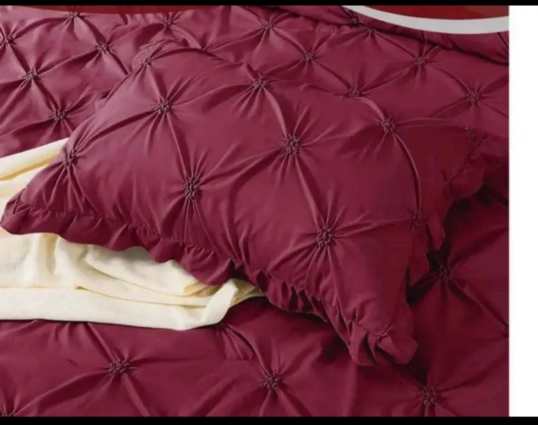 Pinch Pleat Comforter Set in Burgundy - photo 2