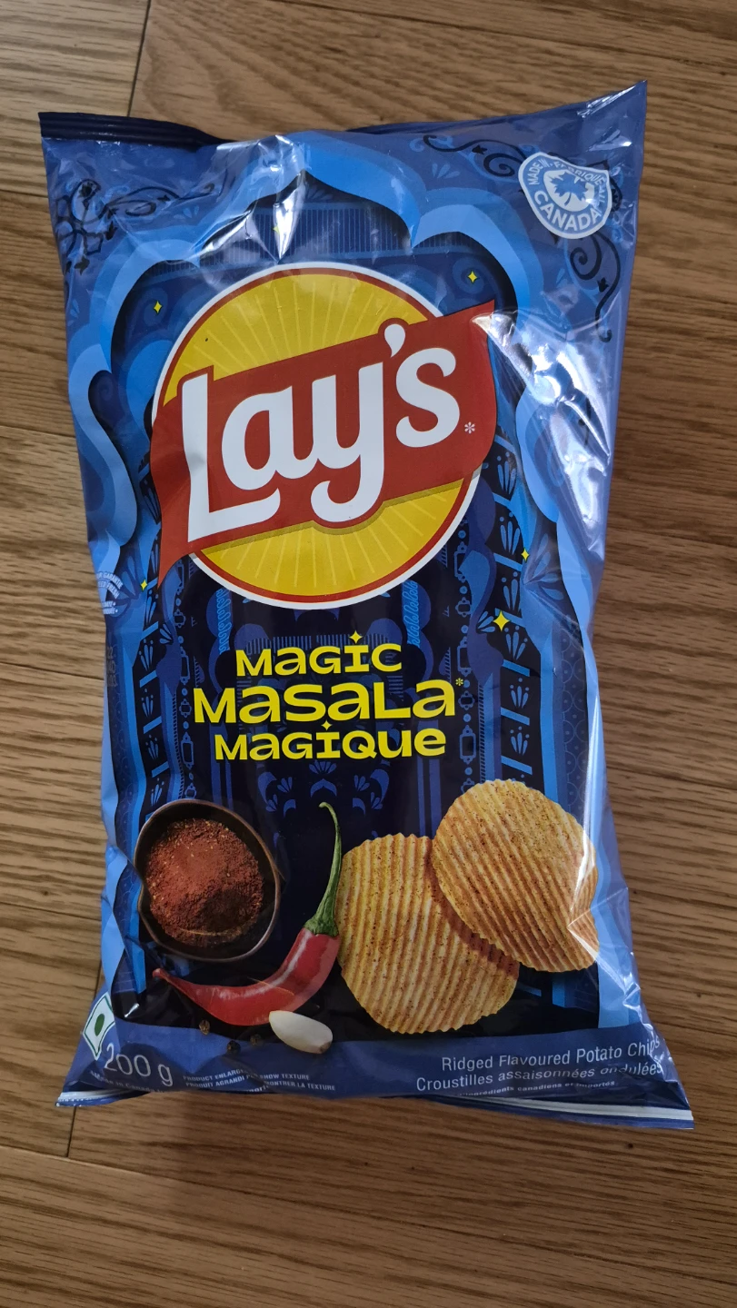 Lay's Magic Masala Magic Flavour Ridged Potato Chips 200g