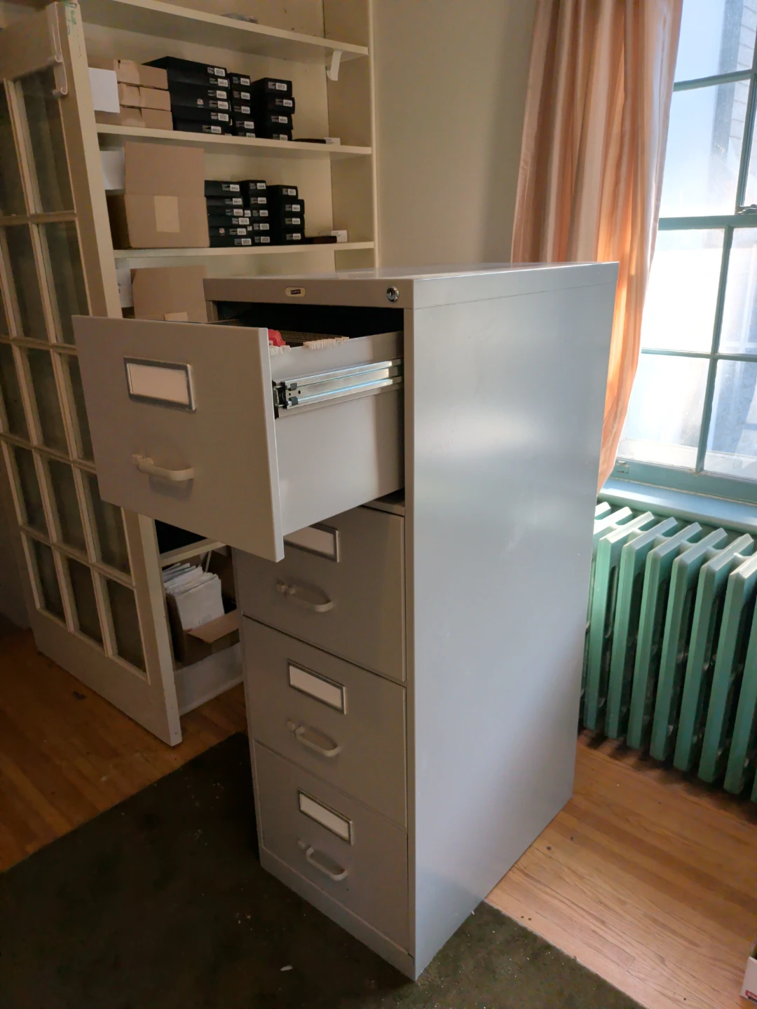 Grey 4-Drawer Metal Filing Cabinet - photo 2