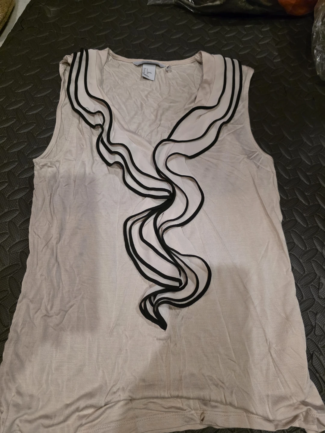 H&M Sleeveless Blouse with Ruffle Detail - Size XS