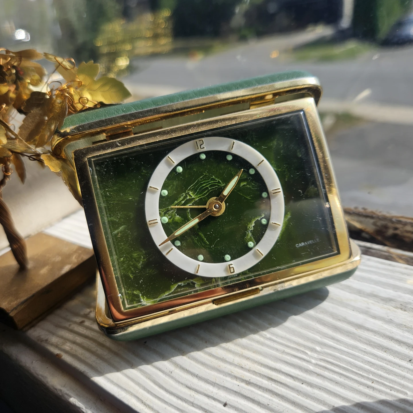 Caravelle Travel Alarm Clock - Green