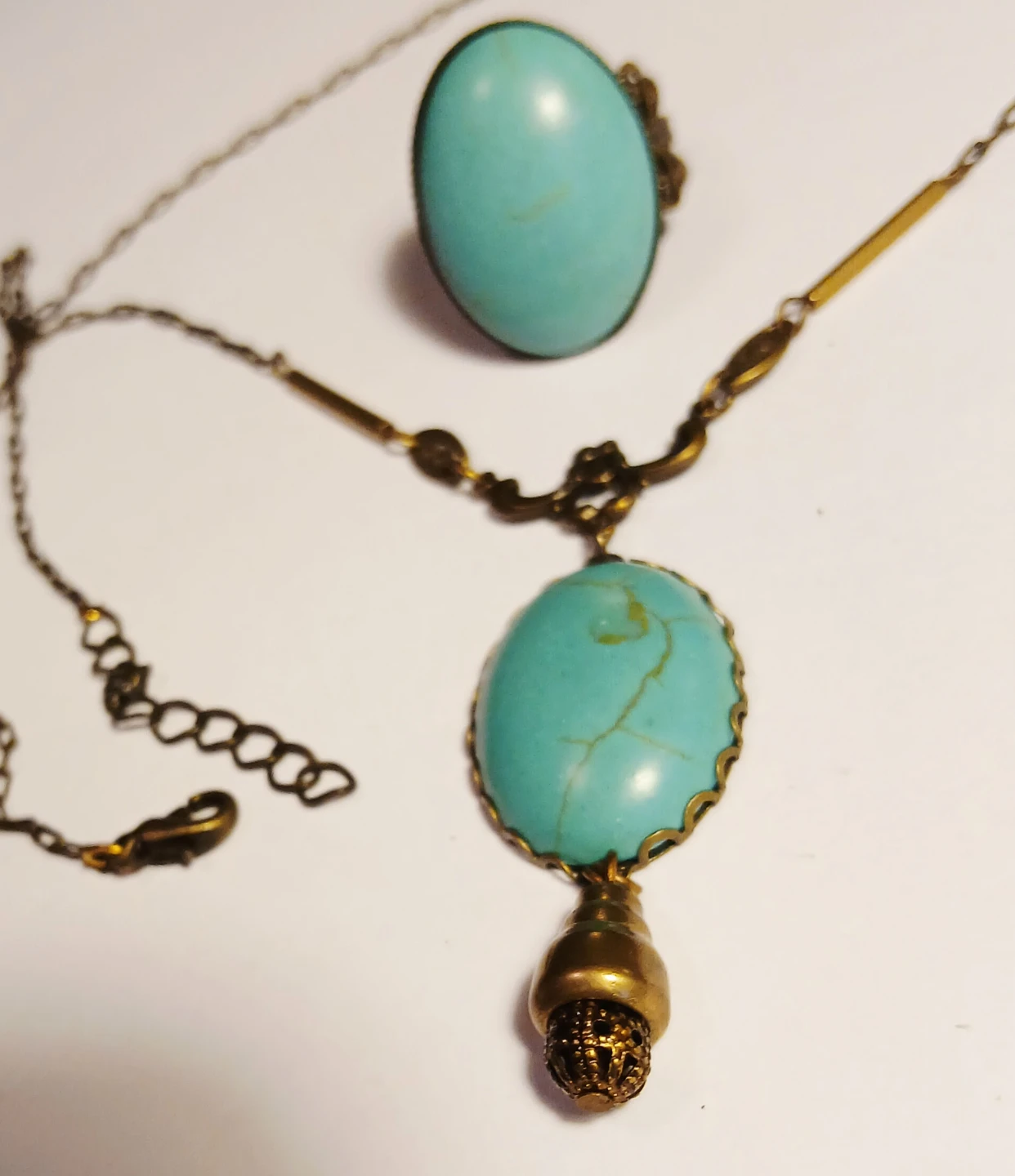 Turquoise Necklace and Ring Set