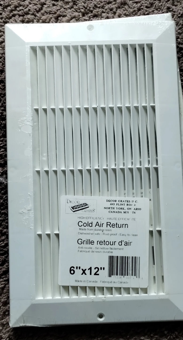2 Cold Air Return 6"x12"  Screws included