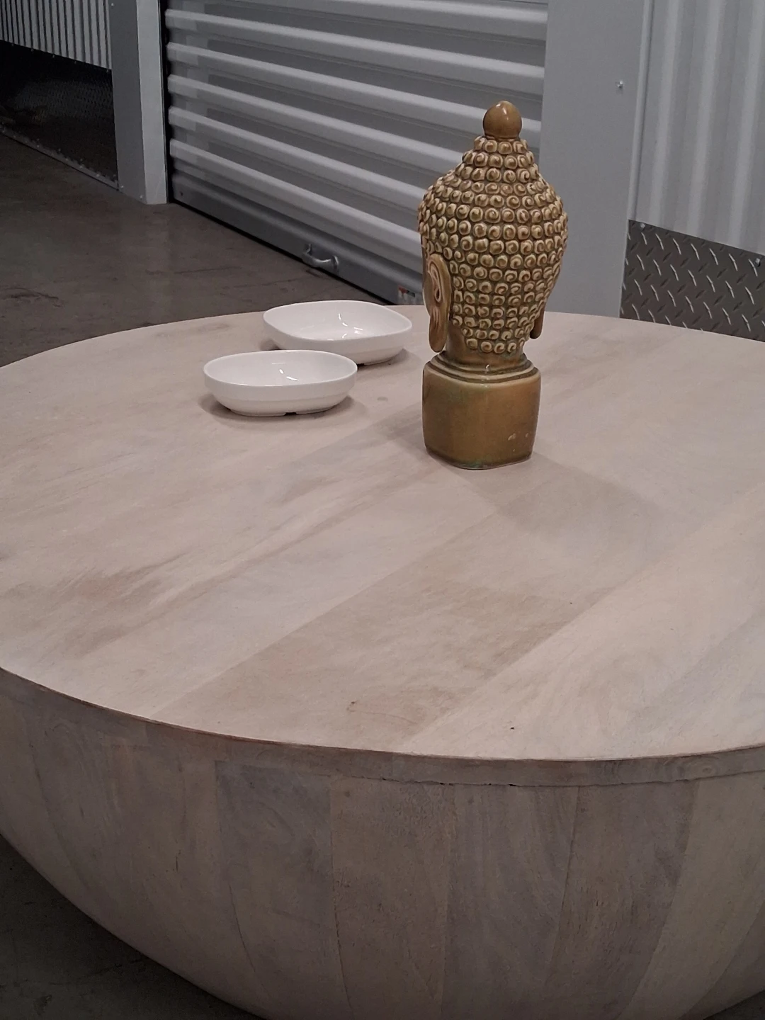 West Elm Volume Round Drum Coffee Table (36" - Natural / Blonde - photo 5