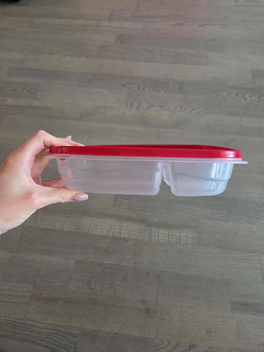 Rubbermaid Food Storage Container with Red Lid