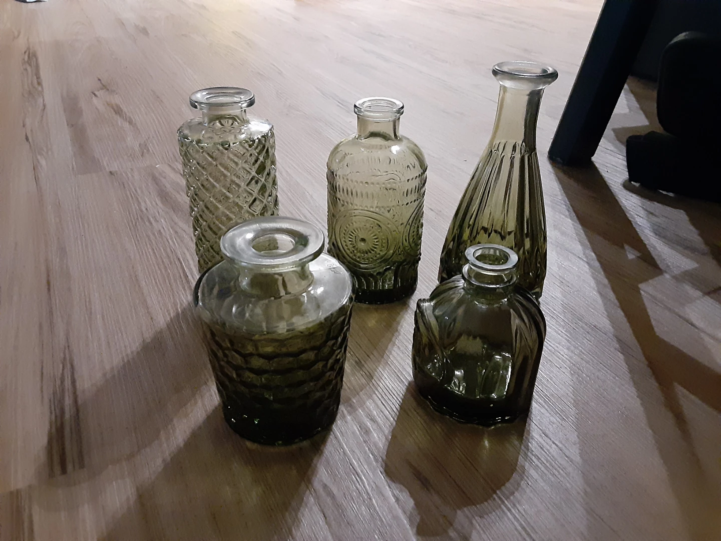 Set of 5 Decorative Glass Vases