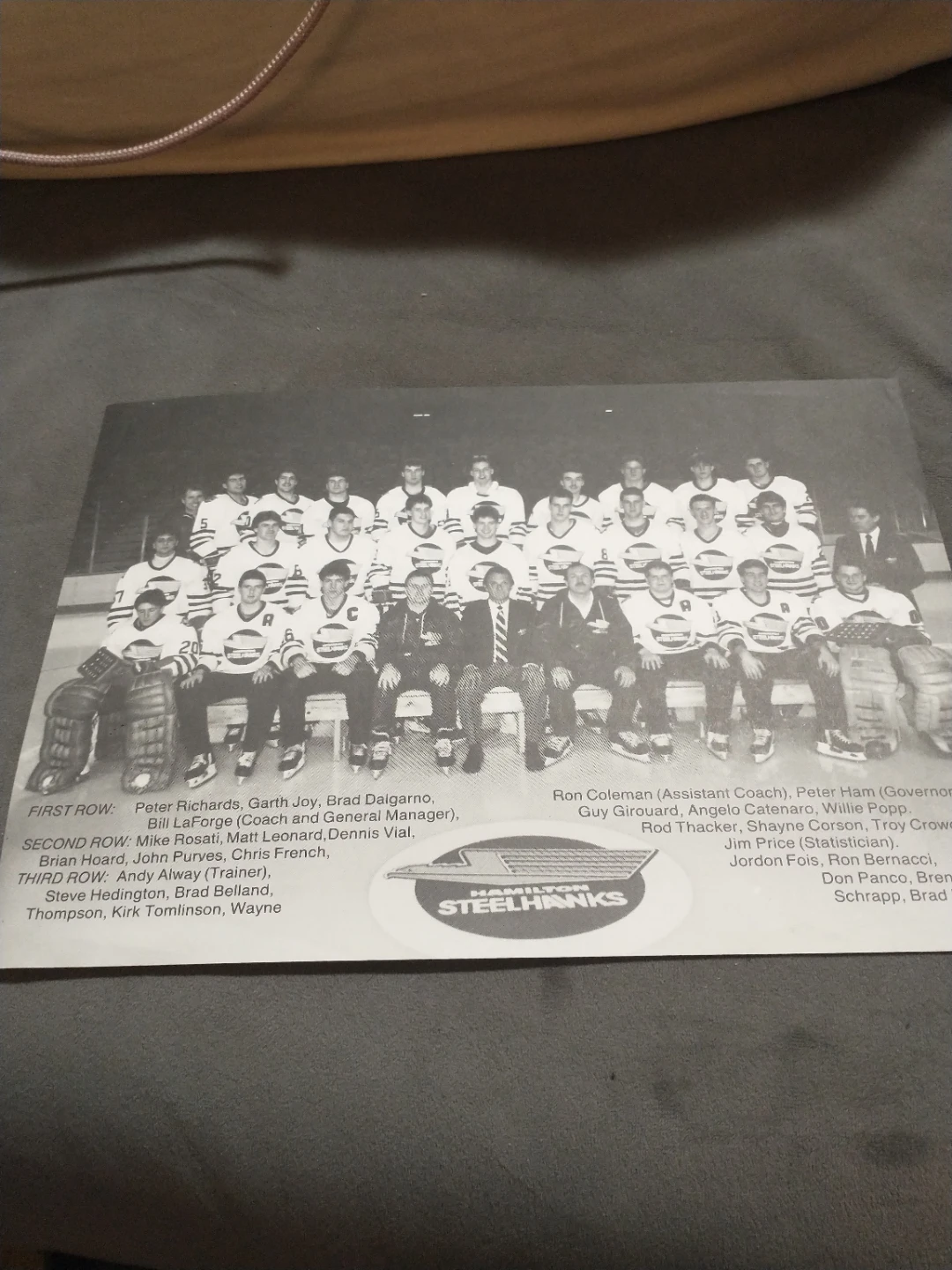 1986-1987 OHL Defunct Hamilton Steelhawks Hockey Team Photo