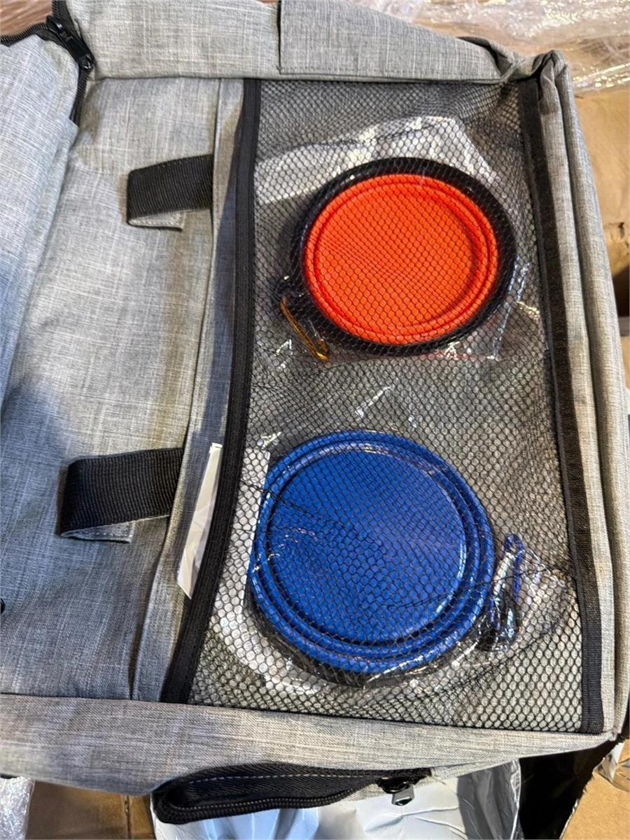 Grey Pet Travel Bag with Collapsible Bowls - photo 2