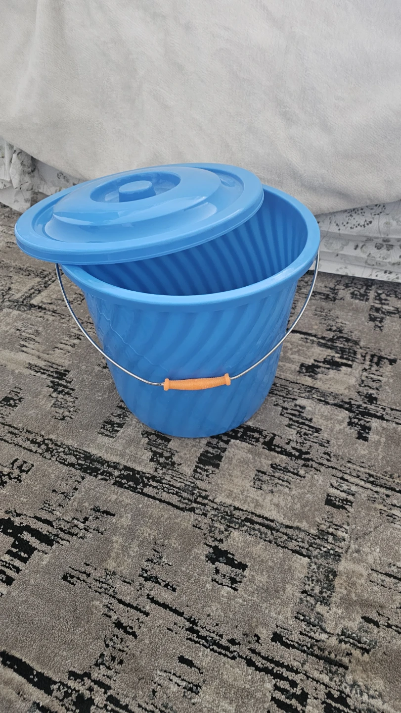 Blue Plastic Bucket with Lid